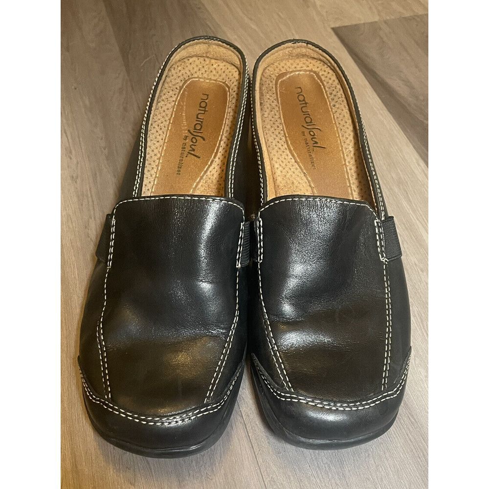 Naturalizer Natural Soul Ashton Women's‎ Slides Size 6.5 Black Leather  Upper
